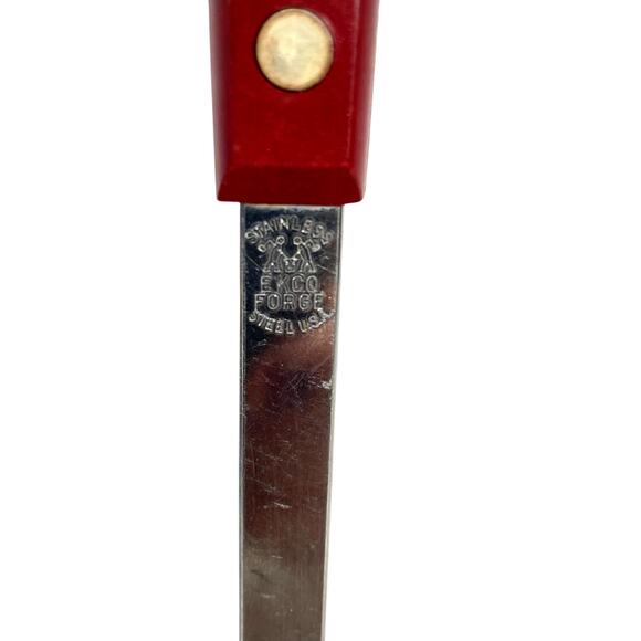 Vintage Ecko Forge Stainless Steel Soup Ladle Red Handle Rare Kitchen Utensil 11 - Picture 2 of 8